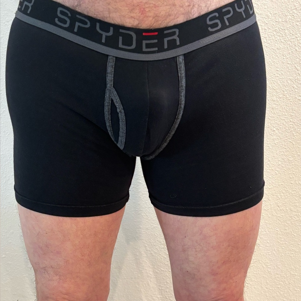 Spyder Men's Boxer Briefs in Black with Gray Trim